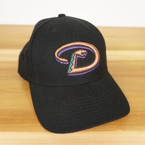Vintage Arizona Diamondbacks Hat Copper Snake "D" Black MLB Logo Cap Twins Enter